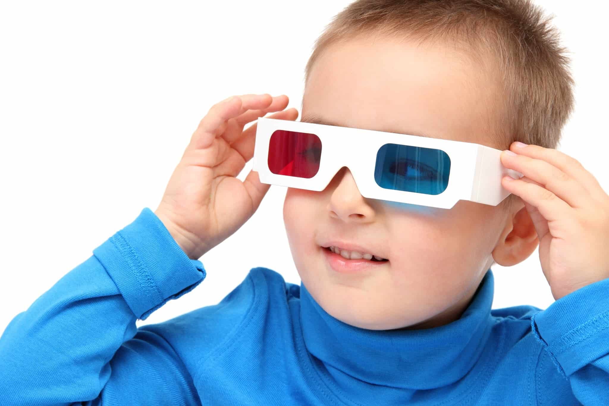 Boy wearing 3D glasses